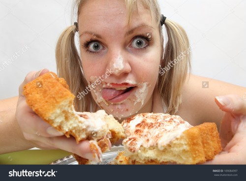 stock-photo-the-girl-greedy-eats-sweet-pie-unhealthy-lifestyle-bulimia-concept-109084997